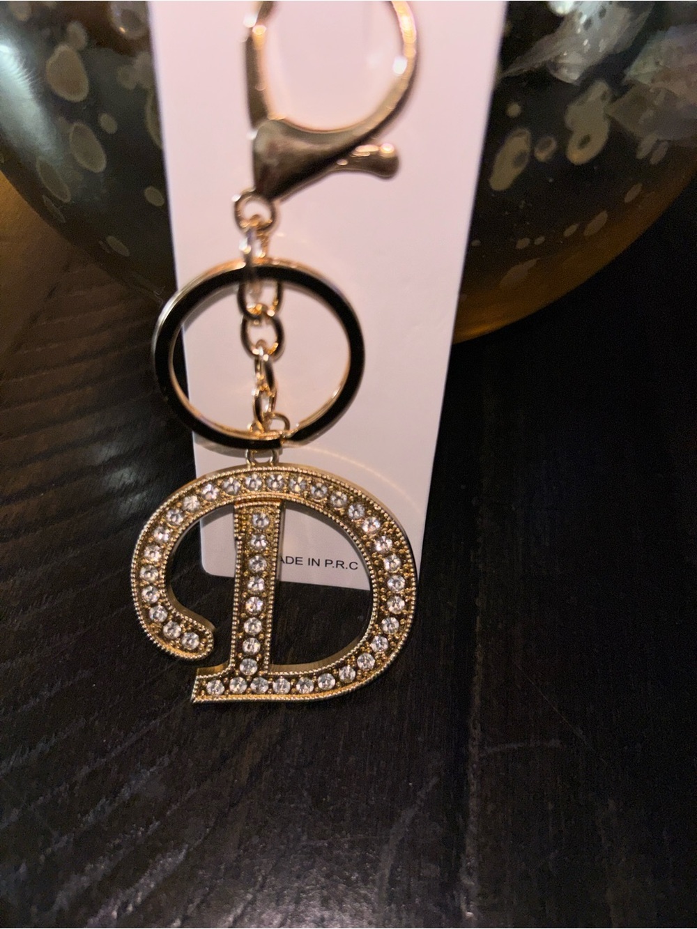 ✨Charm/Keychain- Bling Gold Rhinestone Initial
“D “ Bag Charm✨